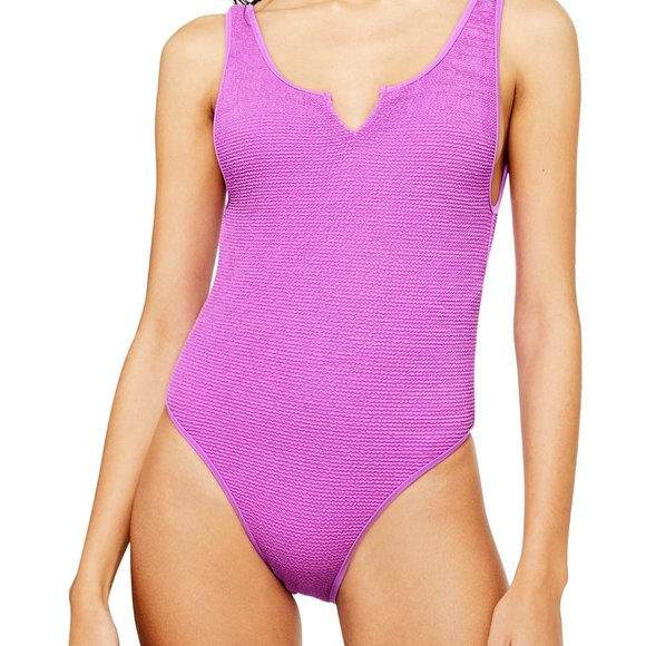Topshop Other - TOPSHOP Crinkle Notch One-Piece Swimsuit Lilac